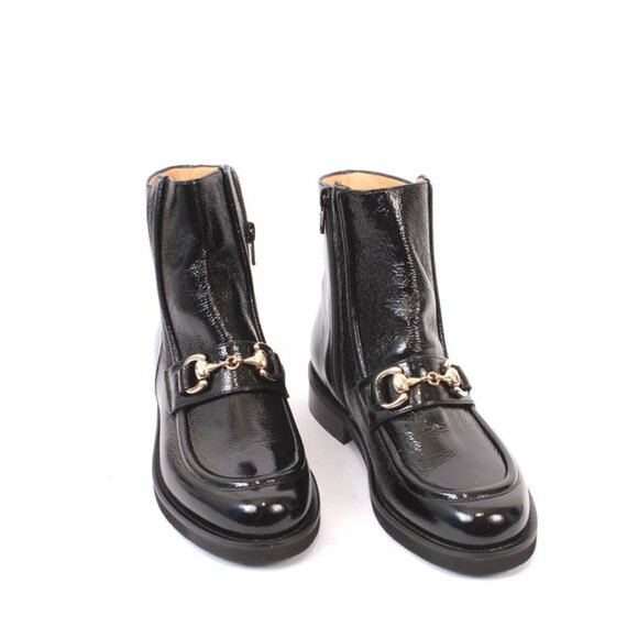 Luca Grossi 735 Black Patent Leather Zip-Up Ankle Boots - Picture 2 of 8